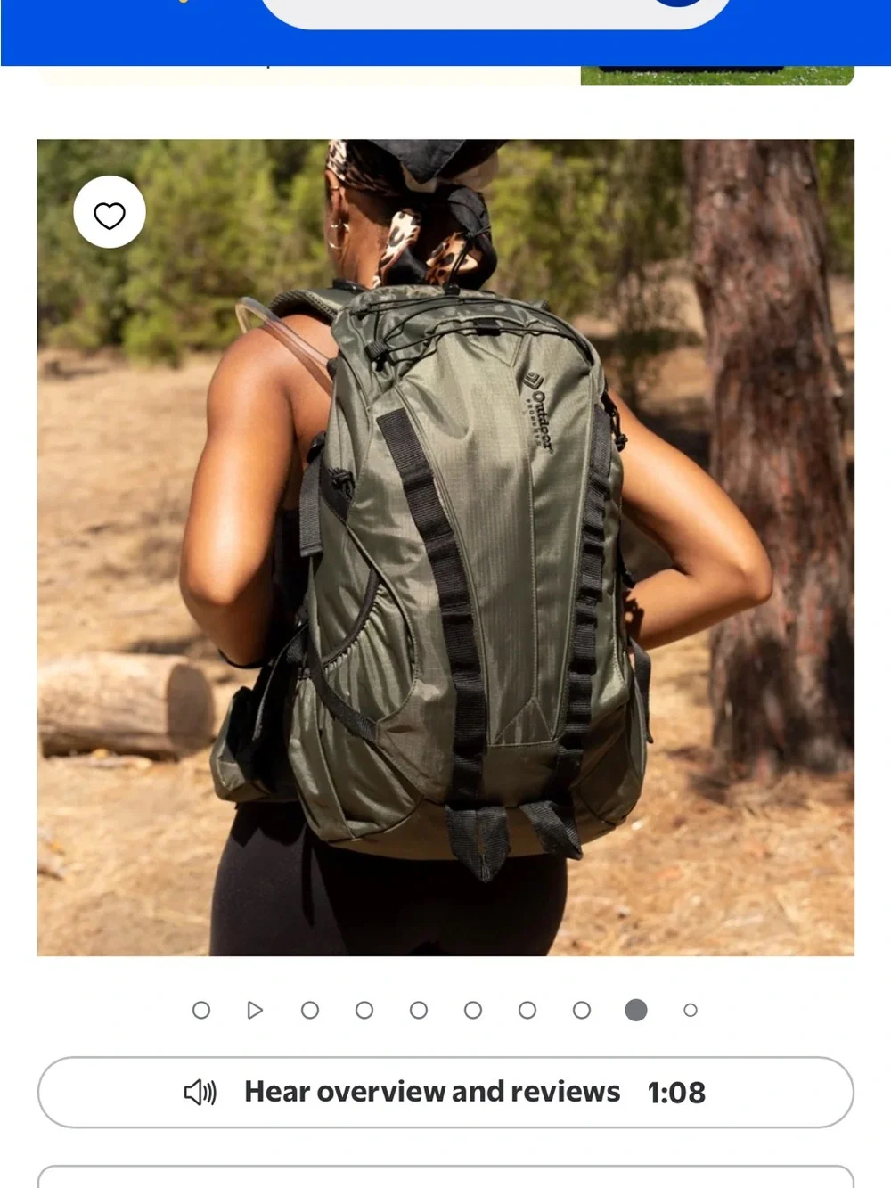 NWOT Outdoor Products Big Sur 28 L hydration backpack 3 L reservoir, green